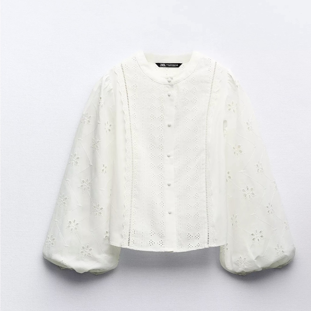 Elegant White Embroidered Blouse